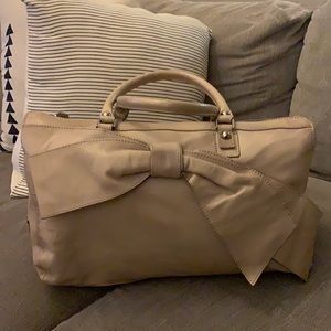 Valentino Leather Nude Hobo Purse with a Bow